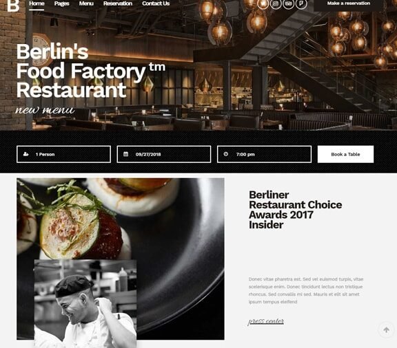 restaurant website design service