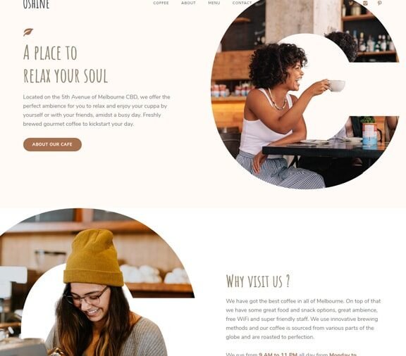 cafe website design service