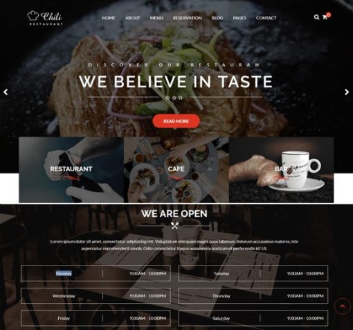 restaurant website design service