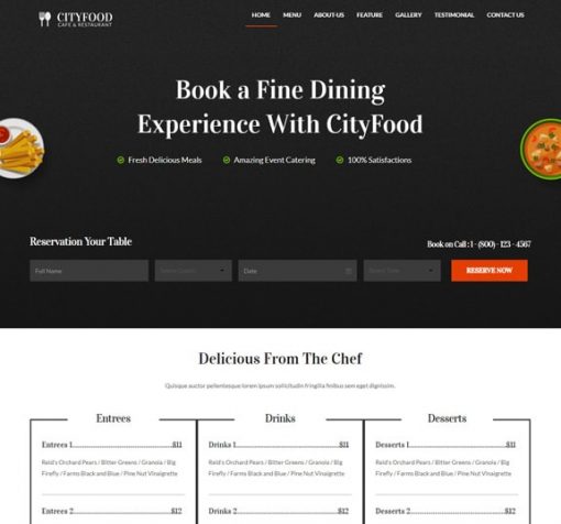 restaurant website design service