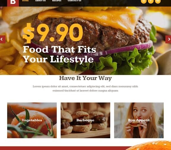 fast food website design service