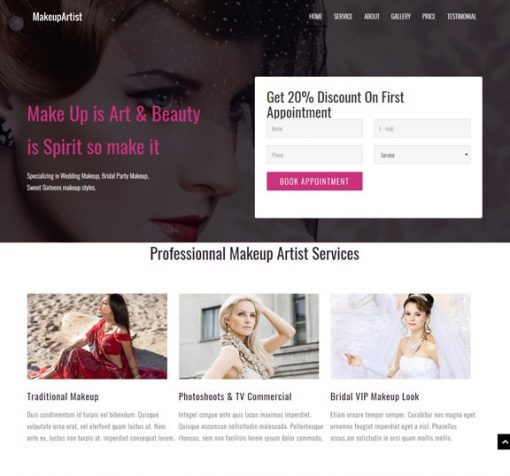 web design service for beauty salon