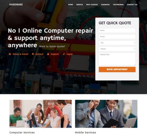 Hardware Services web design