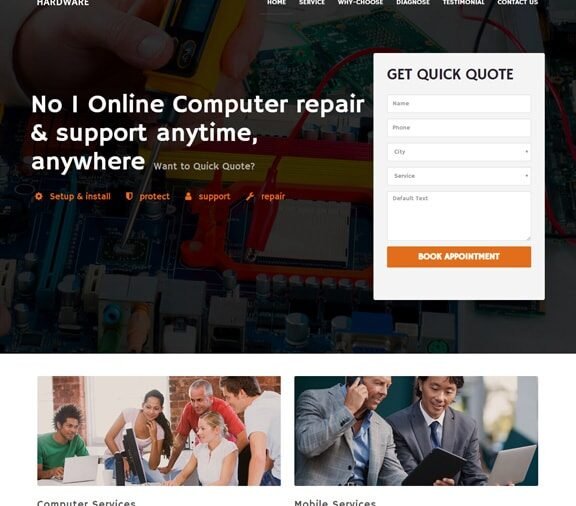 Hardware Services web design