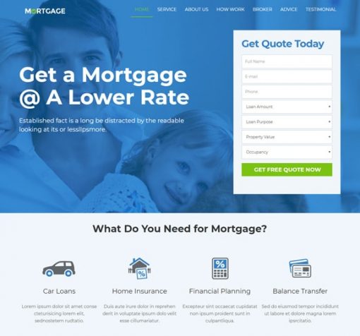 Mortgage Services web design