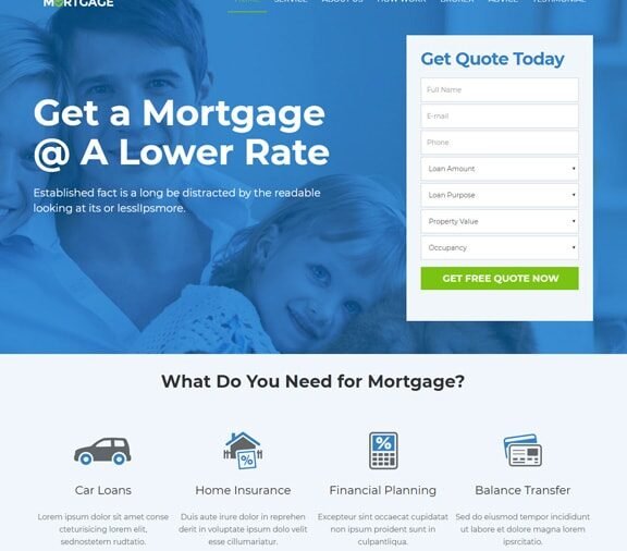 Mortgage Services web design