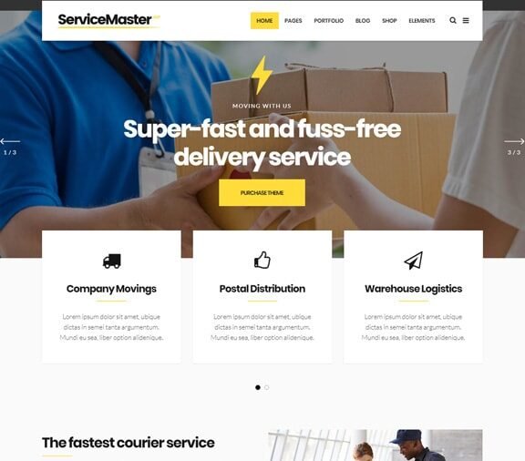 Courier Services web design