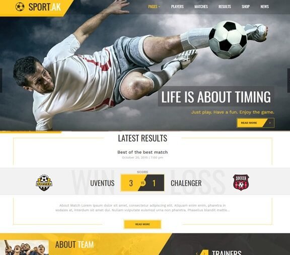 Football Web Design Services