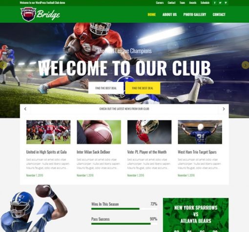 Football Club Web Design Services