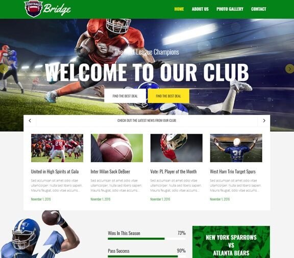 Football Club Web Design Services