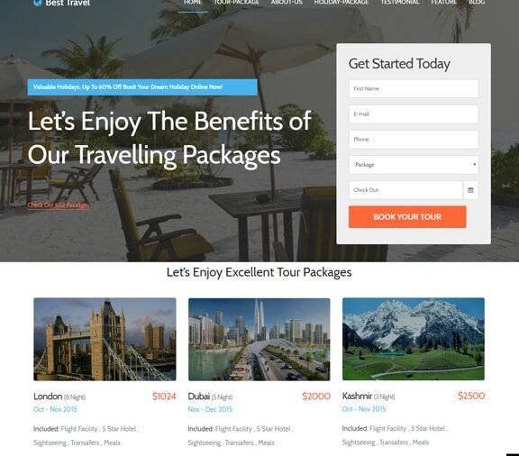 Web Design Services for Tourism Company