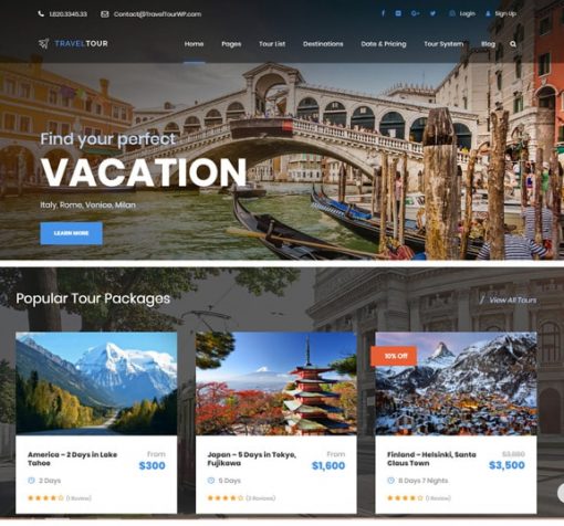 Web Design Services for Travel Agency