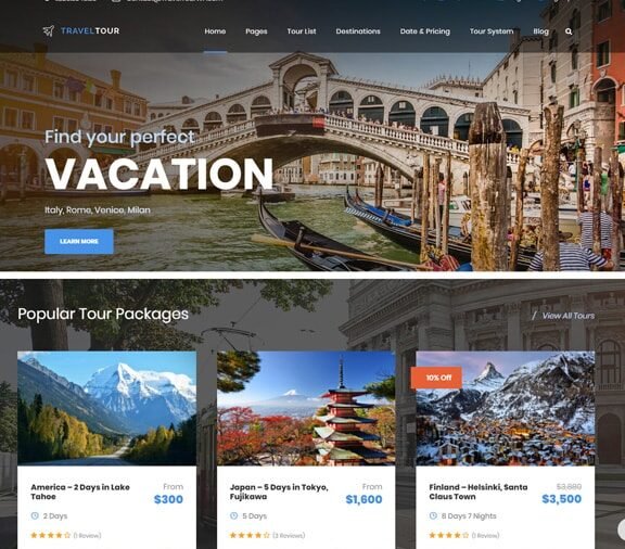 Web Design Services for Travel Agency
