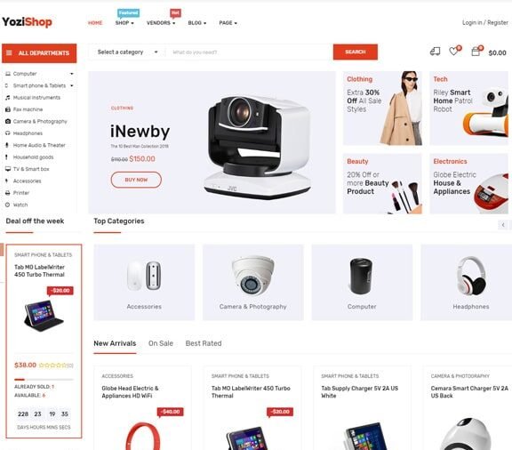 electronics ecommerce store website design service