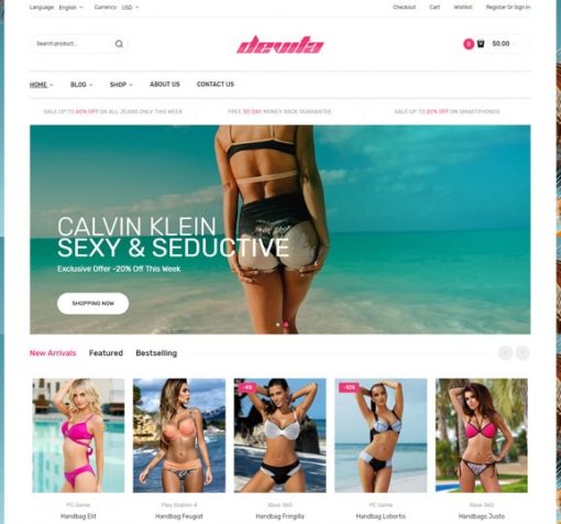 under garments ecommerce website design service