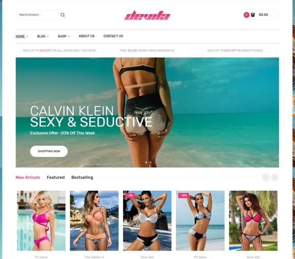 under garments ecommerce website design service