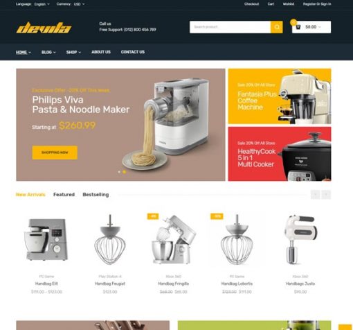 home appliances ecommerce website design service