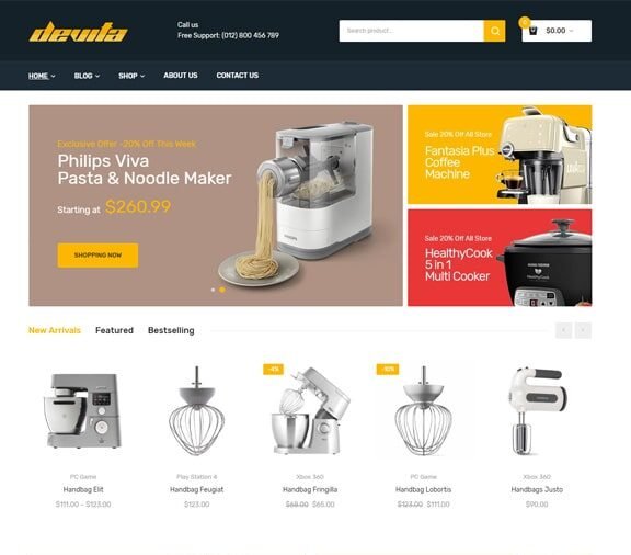 home appliances ecommerce website design service