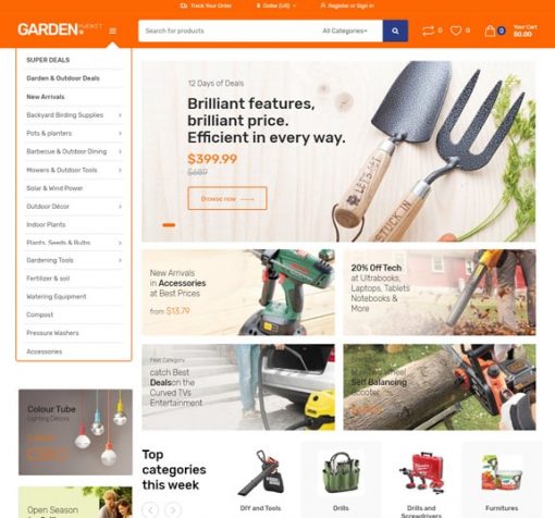 garden ecommerce website design service