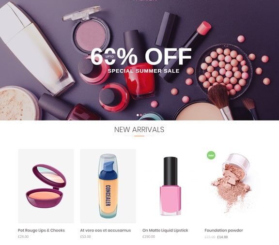 cosmetic ecommerce website design service