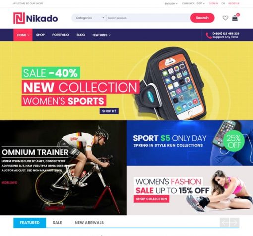 sports ecommerce store website design service