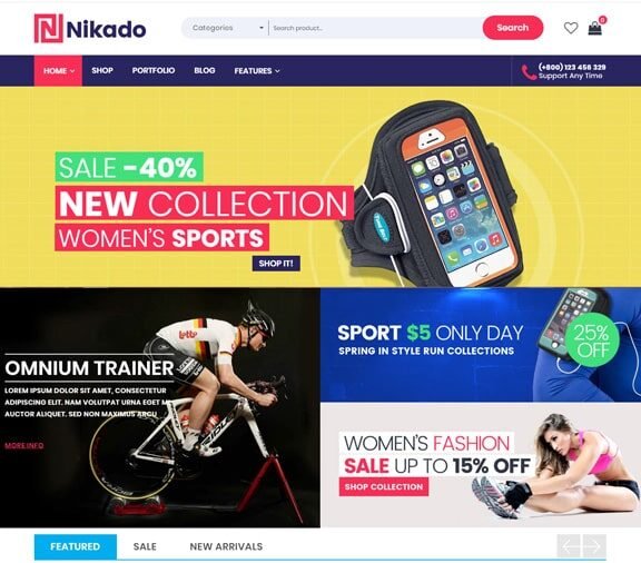 sports ecommerce store website design service